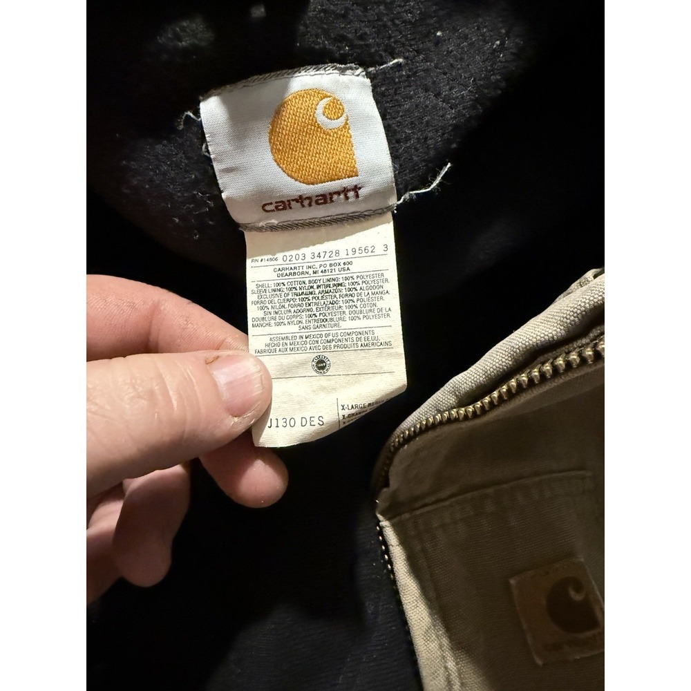 Carhartt J130 Desert Duck Jacket XL Hooded Quilt Lined Workwear - Picture 6 of 15